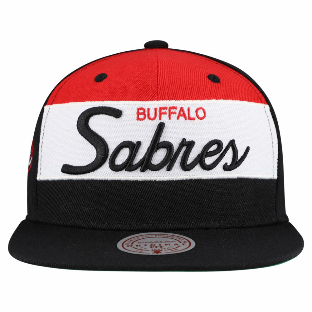 Buffalo Sabres - Mitchell & Ness Retro Script Colorblock Snapback Hat Black