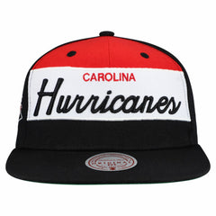 Carolina Hurricanes - Mitchell & Ness Retro Script Colorblock Snapback Hat Black