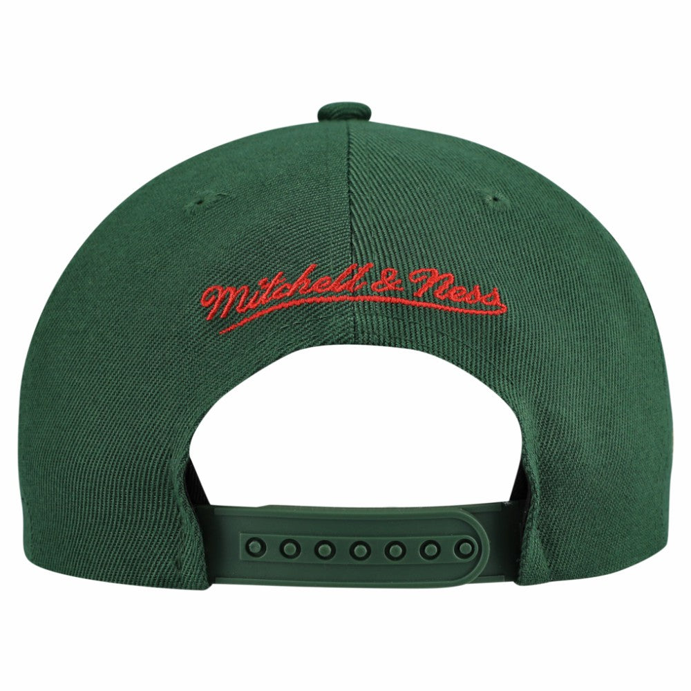 Minnesota Wild - Mitchell & Ness Retro Script Colorblock Snapback Hat Green