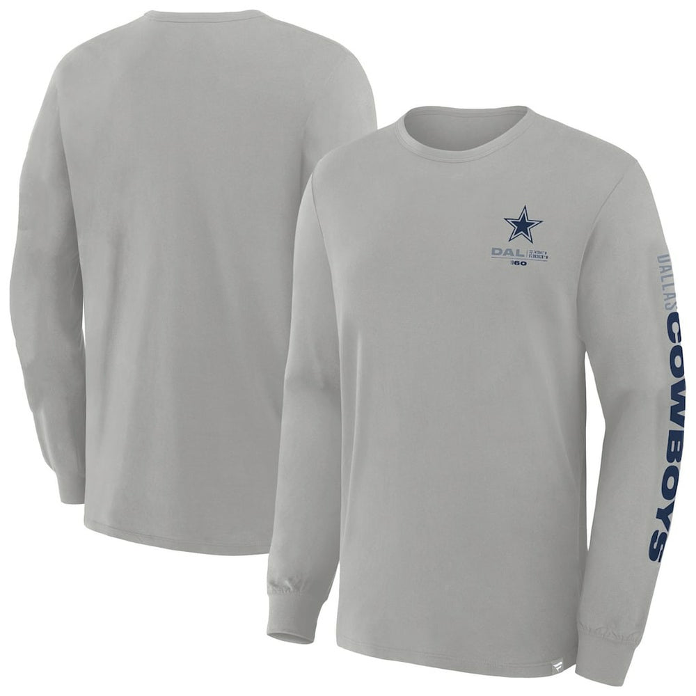 Dallas Cowboys Big & Tall Clock Management Legacy Long Sleeve T-Shirt Heather Gray - Fanatics