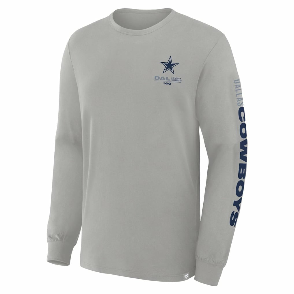 Dallas Cowboys Big & Tall Clock Management Legacy Long Sleeve T-Shirt Heather Gray - Fanatics