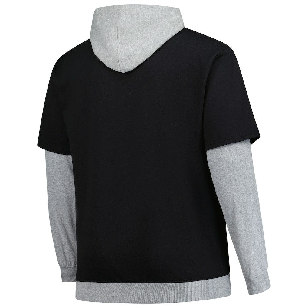 Pittsburgh Steelers Big & Tall Twofer Pullover Hoodie Black/Heather Gray - Fanatics