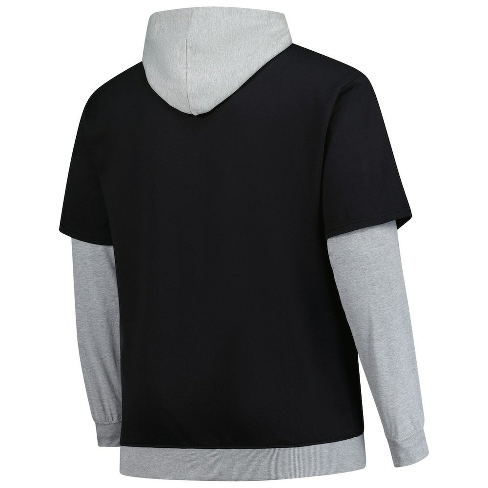 Pittsburgh Steelers Big & Tall Twofer Pullover Hoodie Black/Heather Gray - Fanatics