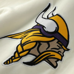 Minnesota Vikings Profile Big & Tall Chest Print and Logo Short Sleeve Pullover Hoodie Oatmeal - NFL