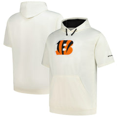 Cincinnati Bengals Profile Big & Tall Chest Print and Logo Short Sleeve Pullover Hoodie Oatmeal - NFL