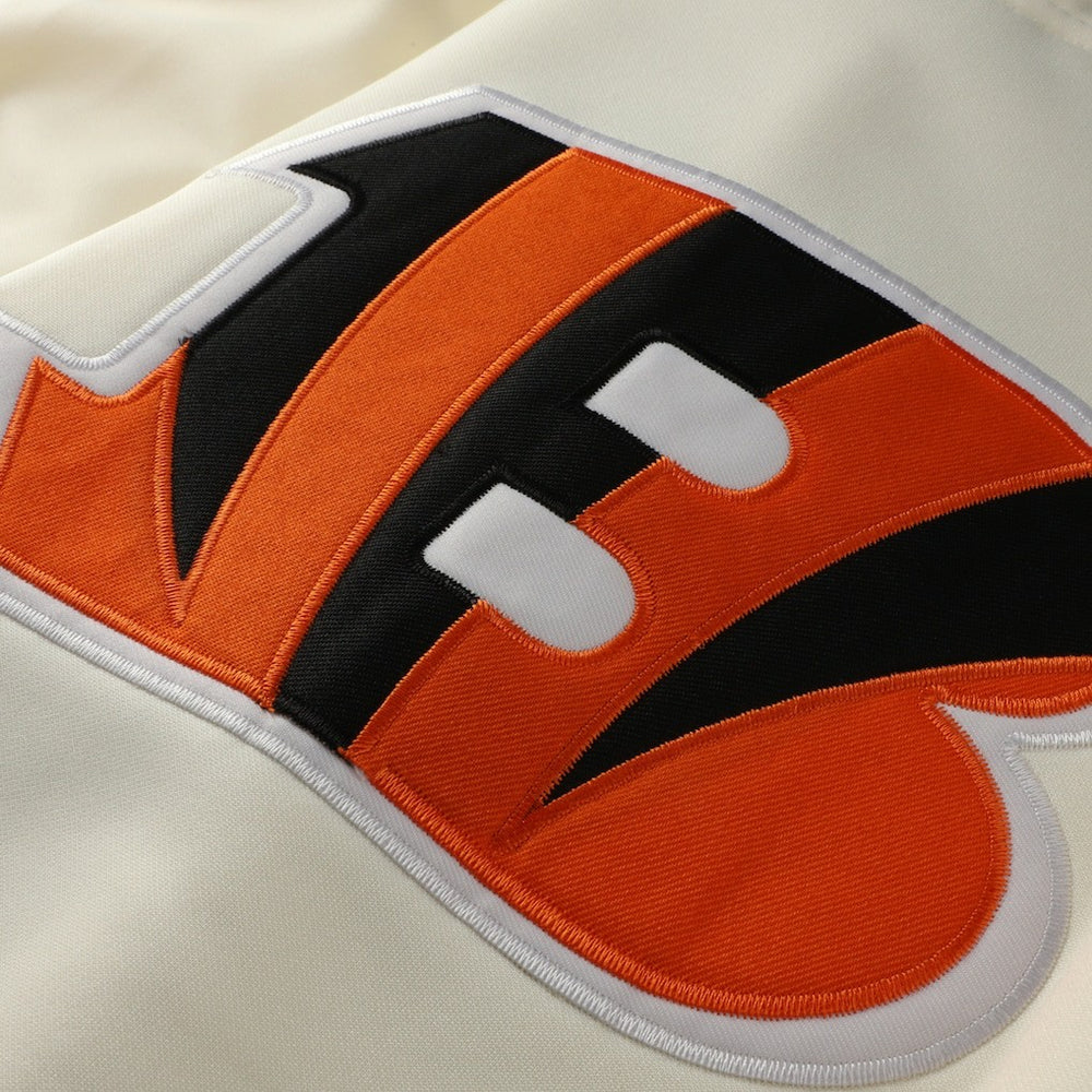 Cincinnati Bengals Profile Big & Tall Chest Print and Logo Short Sleeve Pullover Hoodie Oatmeal - NFL