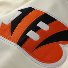 Cincinnati Bengals Profile Big & Tall Chest Print and Logo Short Sleeve Pullover Hoodie Oatmeal - NFL
