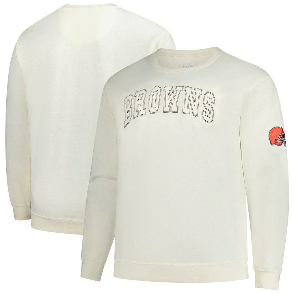 Cleveland Browns Profile Big & Tall Fleece Sweatshirt Cream - NFL