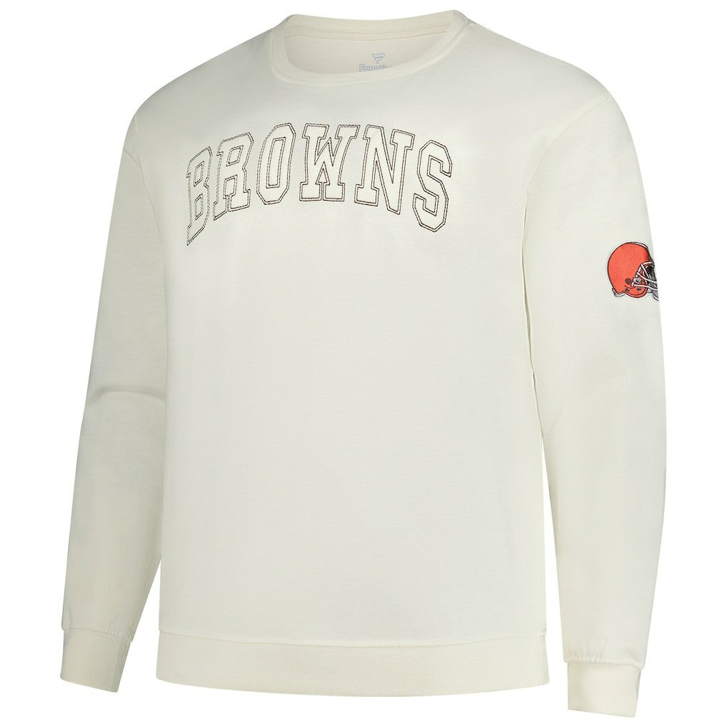 Cleveland Browns Profile Big & Tall Fleece Sweatshirt Cream - NFL