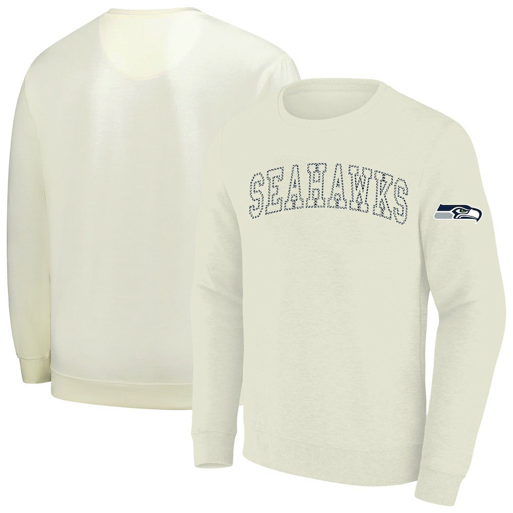 Seattle Seahawks Profile Big & Tall Fleece Sweatshirt Cream - NFL