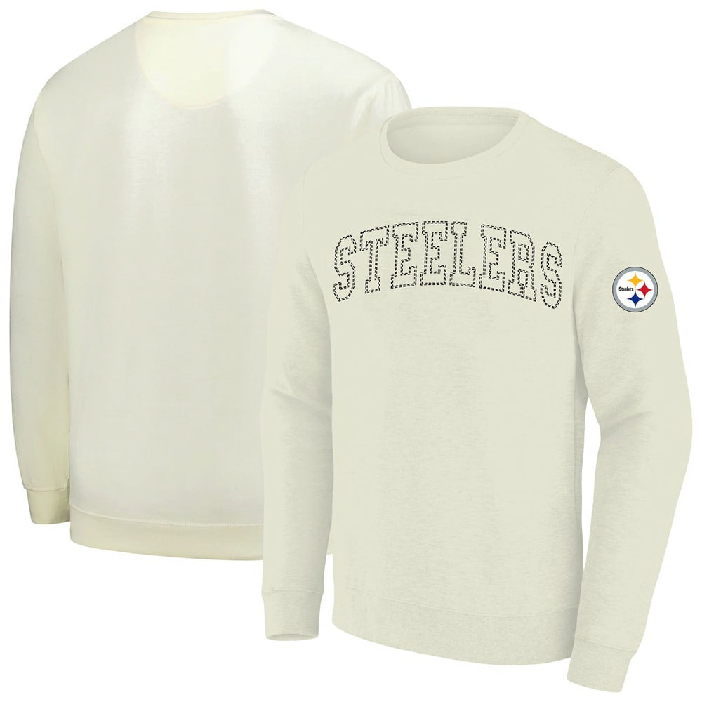 Pittsburgh Steelers Profile Big & Tall Fleece Sweatshirt Cream - NFL