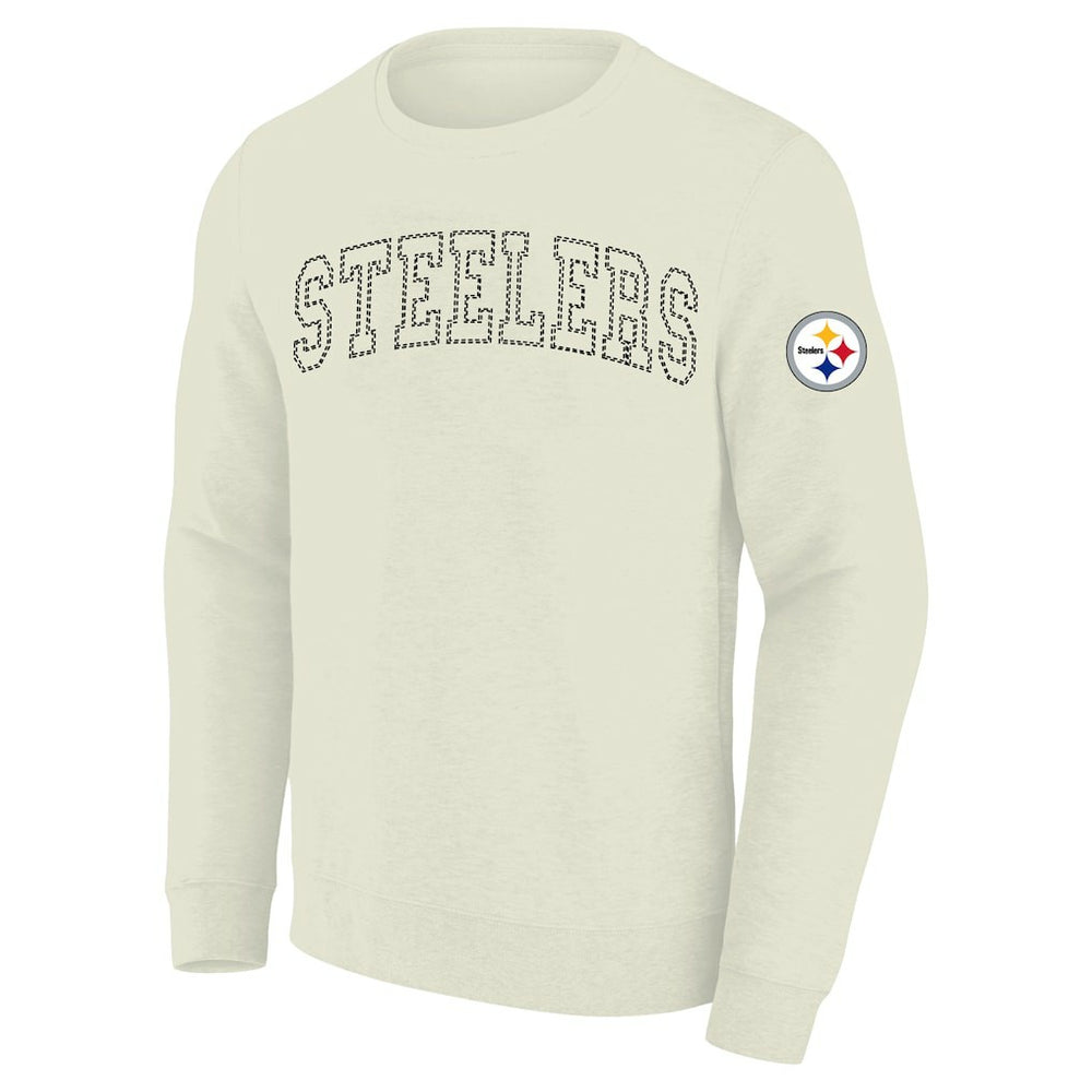 Pittsburgh Steelers Profile Big & Tall Fleece Sweatshirt Cream - NFL