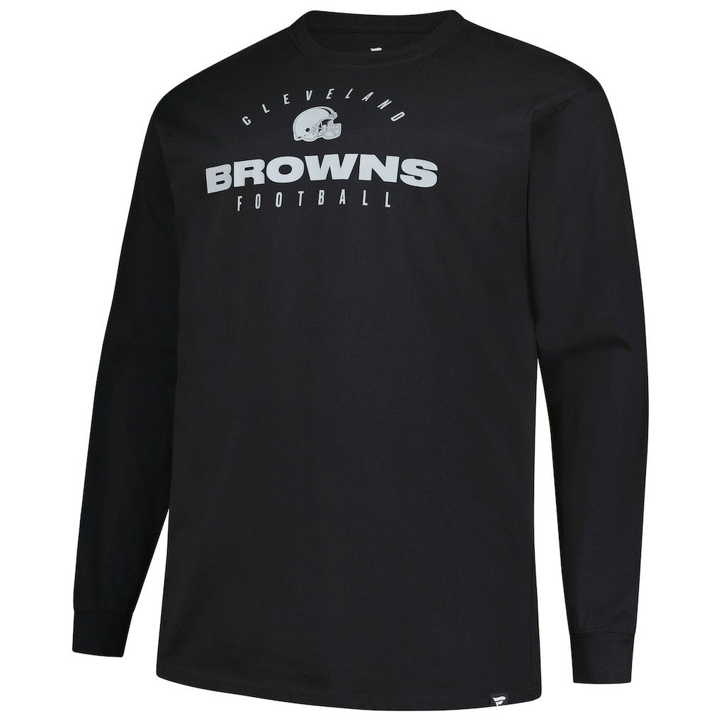 Cleveland Browns Big & Tall Coverage Scheme Long Sleeve T-Shirt Black - Fanatics