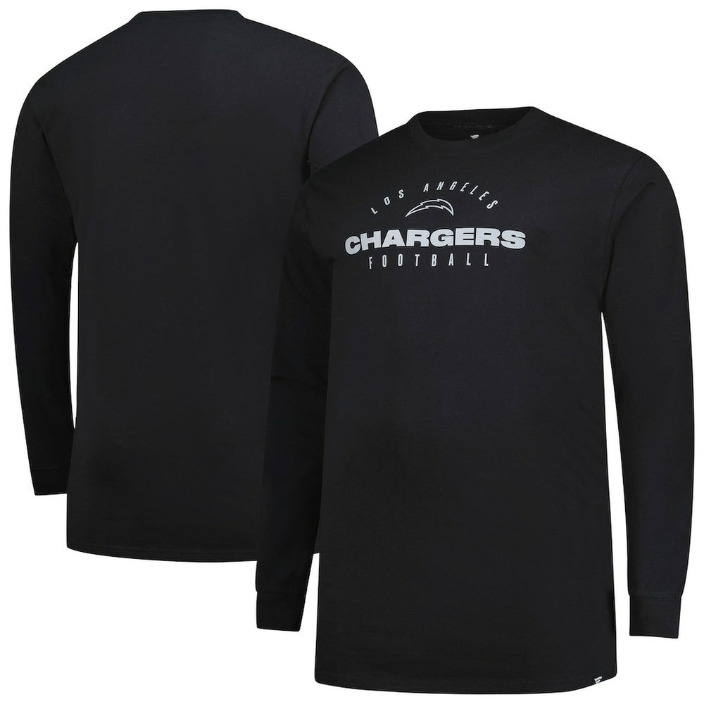 Los Angeles Chargers Big & Tall Coverage Scheme Long Sleeve T-Shirt Black - Fanatics