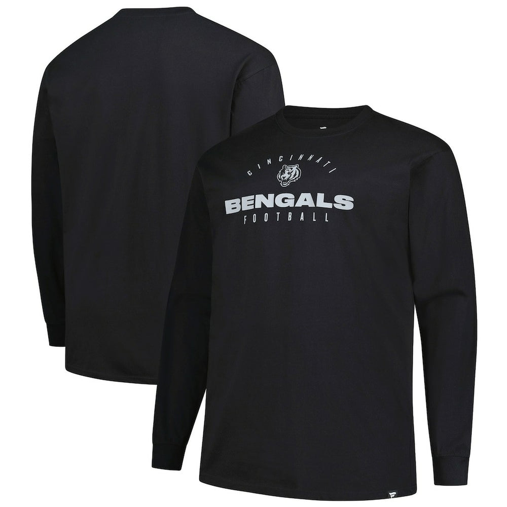 Cincinnati Bengals Big & Tall Coverage Scheme Long Sleeve T-Shirt Black - Fanatics