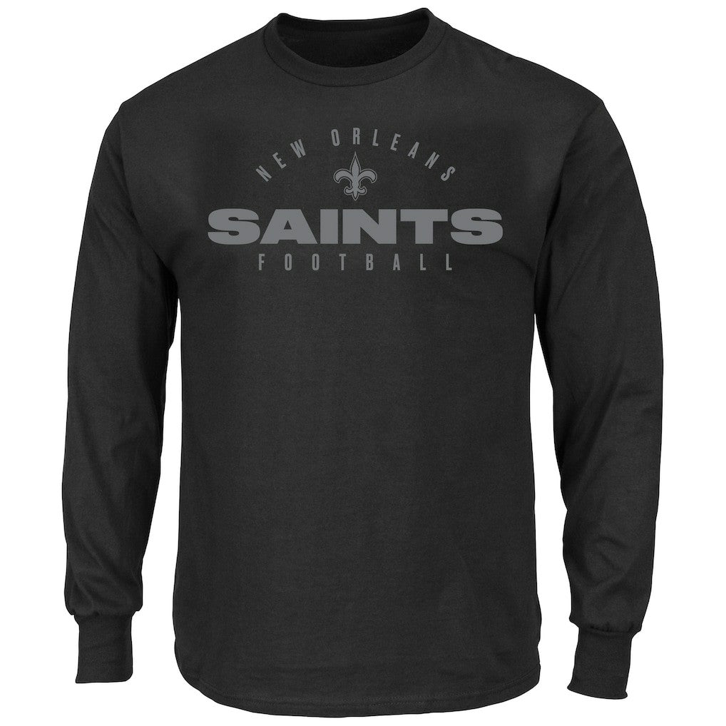 New Orleans Saints Big & Tall Coverage Scheme Long Sleeve T-Shirt Black - Fanatics
