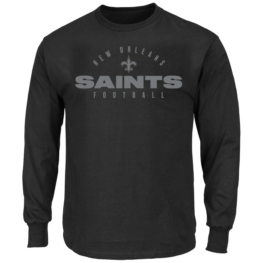 New Orleans Saints Big & Tall Coverage Scheme Long Sleeve T-Shirt Black - Fanatics