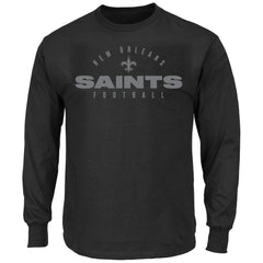 New Orleans Saints Big & Tall Coverage Scheme Long Sleeve T-Shirt Black - Fanatics