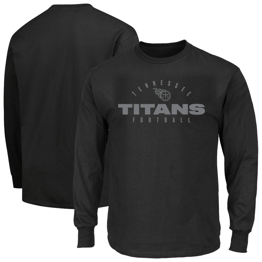 Tennessee Titans Big & Tall Coverage Scheme Long Sleeve T-Shirt Black - Fanatics