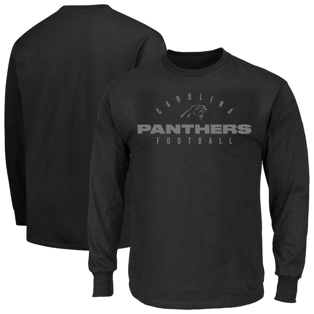 Carolina Panthers Big & Tall Coverage Scheme Long Sleeve T-Shirt Black - Fanatics