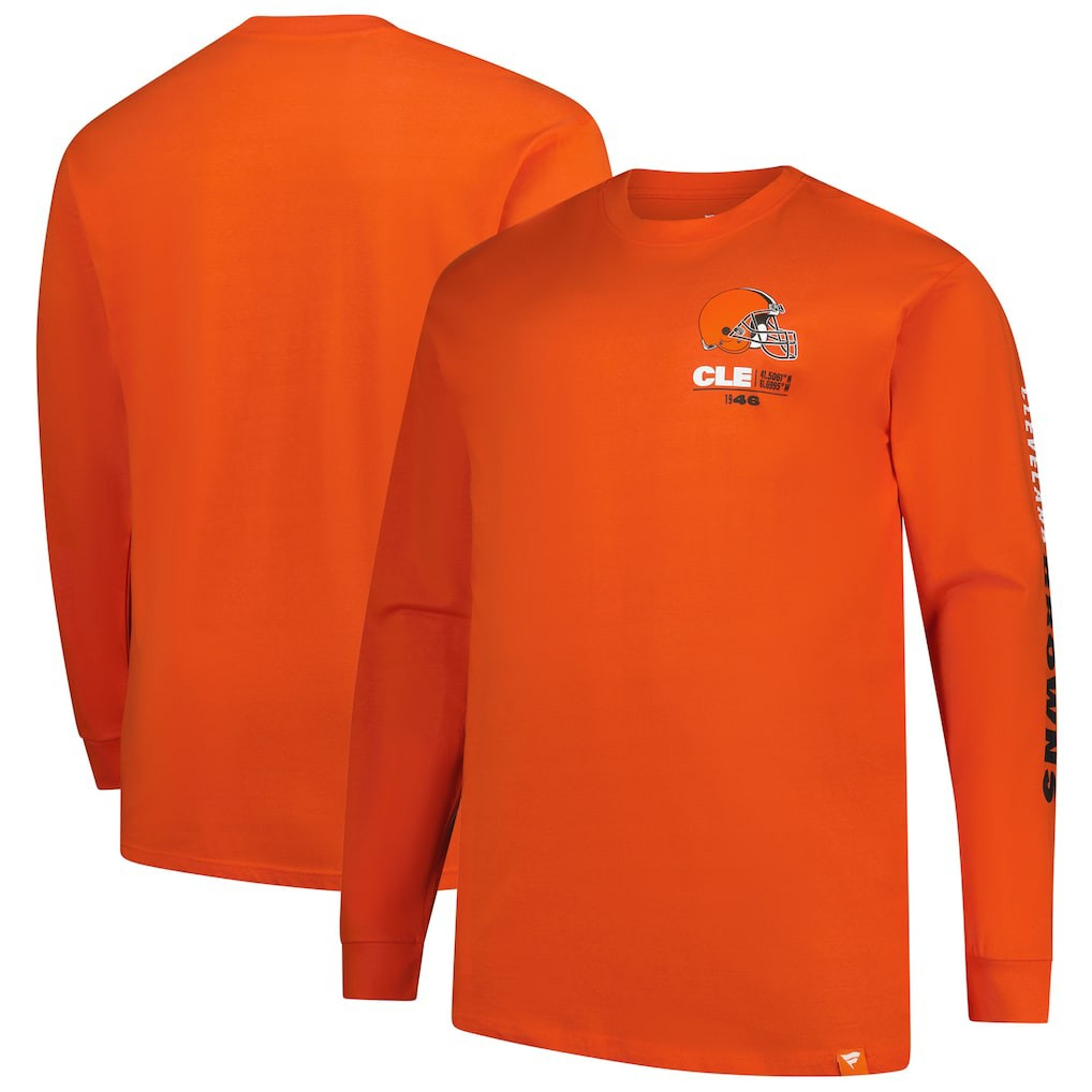 Cleveland Browns Big & Tall Clock Management Legacy Long Sleeve T-Shirt Orange - Fanatics