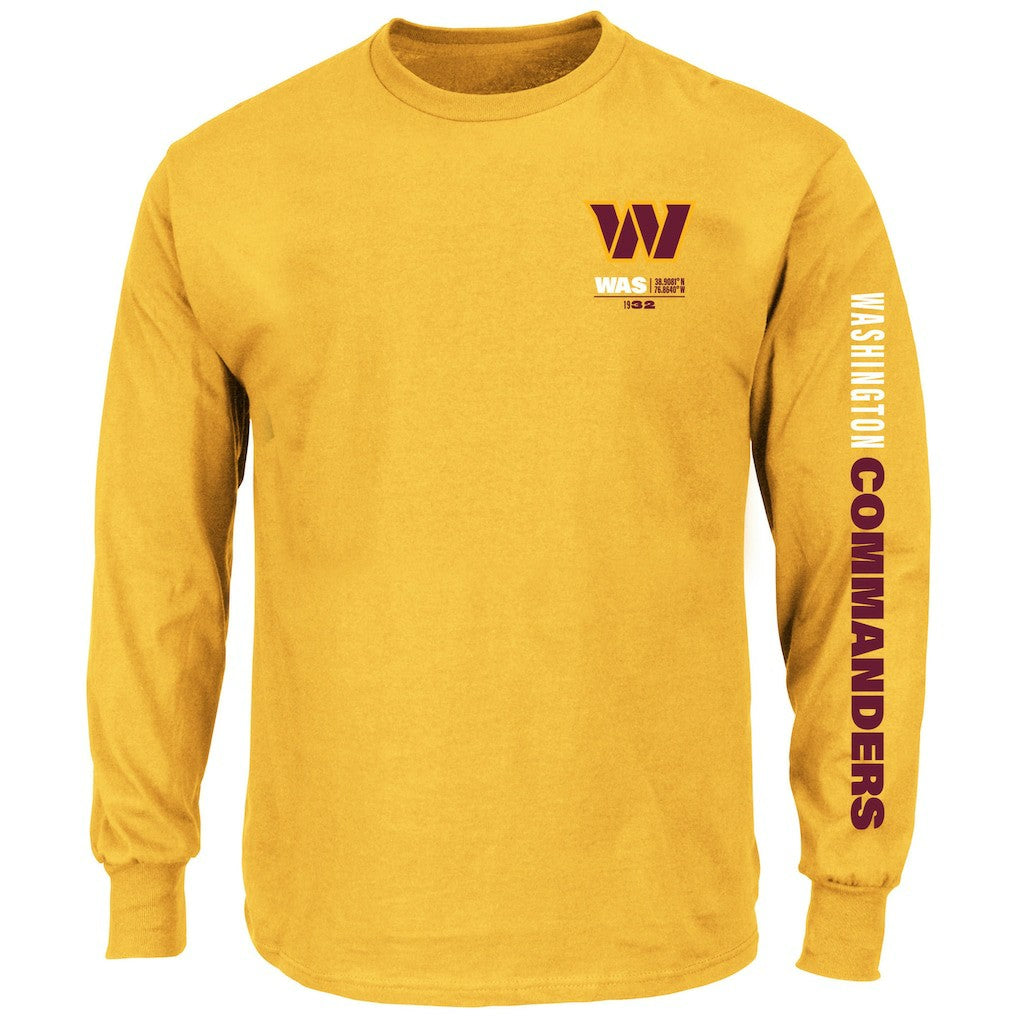 Washington Commanders Big & Tall Clock Management Legacy Long Sleeve T-Shirt Gold - Fanatics