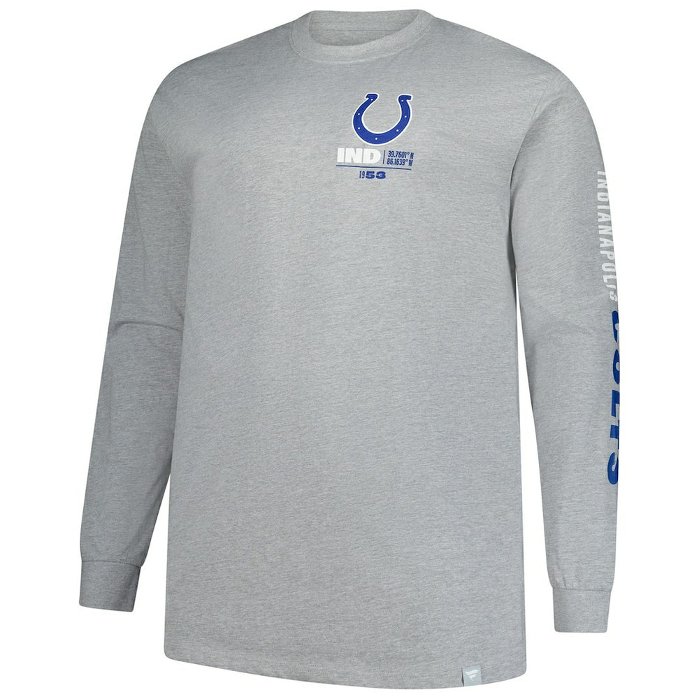 Indianapolis Colts Big & Tall Clock Management Legacy Long Sleeve T-Shirt Heather Gray - Fanatics