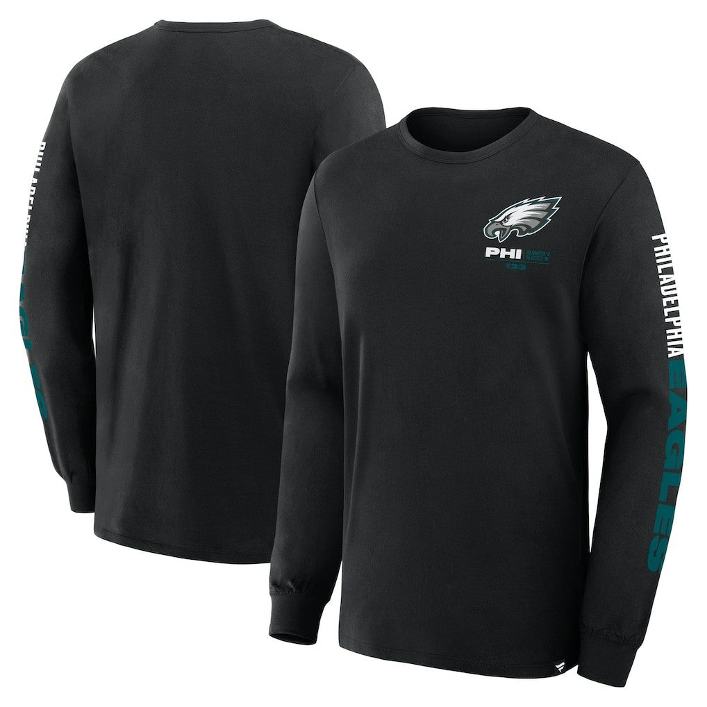 Philadelphia Eagles Big & Tall Clock Management Legacy Long Sleeve T-Shirt Black - Fanatics