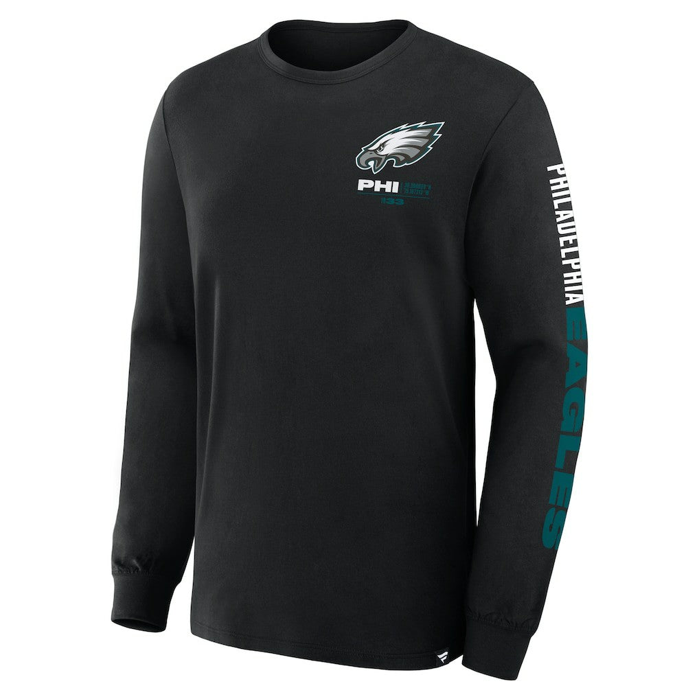 Philadelphia Eagles Big & Tall Clock Management Legacy Long Sleeve T-Shirt Black - Fanatics