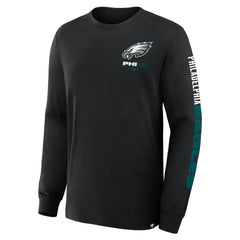 Philadelphia Eagles Big & Tall Clock Management Legacy Long Sleeve T-Shirt Black - Fanatics