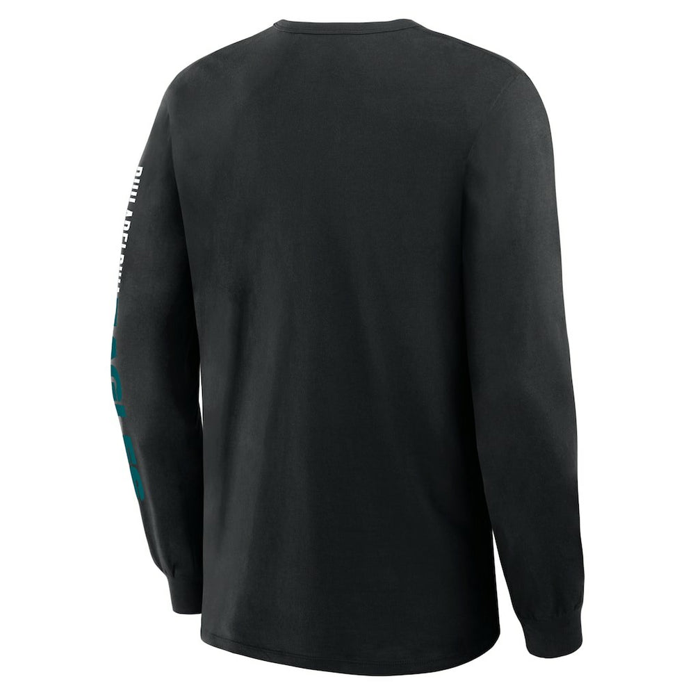 Philadelphia Eagles Big & Tall Clock Management Legacy Long Sleeve T-Shirt Black - Fanatics