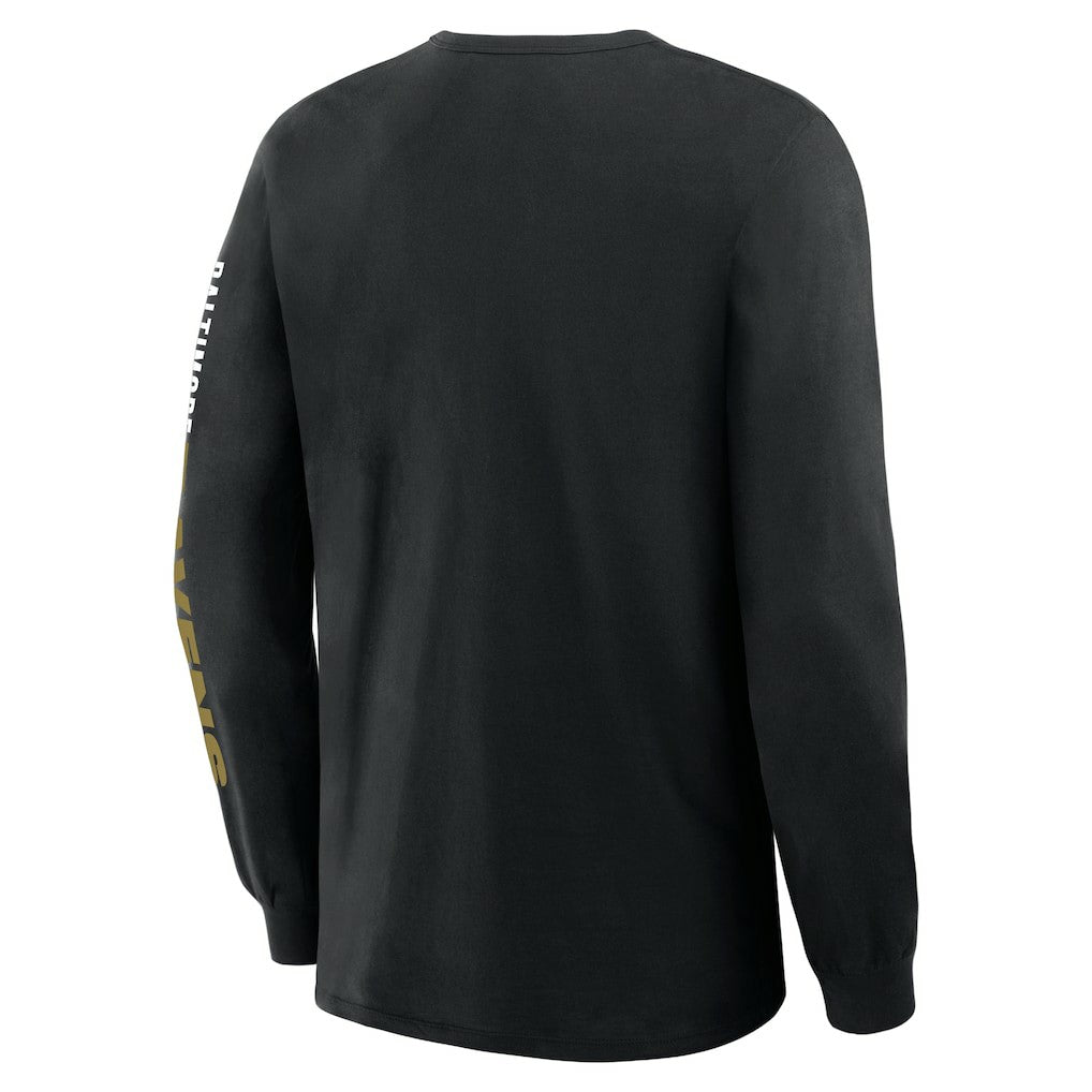 Baltimore Ravens Big & Tall Clock Management Legacy Long Sleeve T-Shirt Black - Fanatics