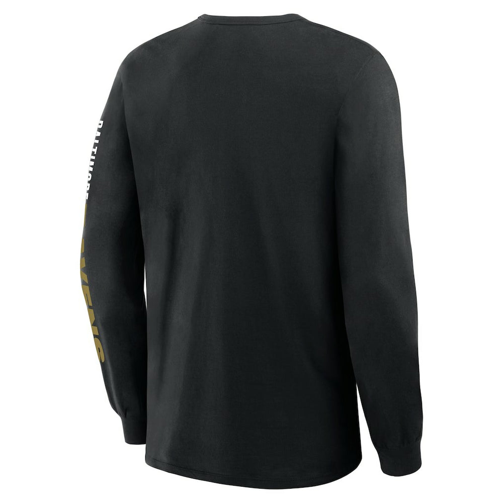 Baltimore Ravens Big & Tall Clock Management Legacy Long Sleeve T-Shirt Black - Fanatics