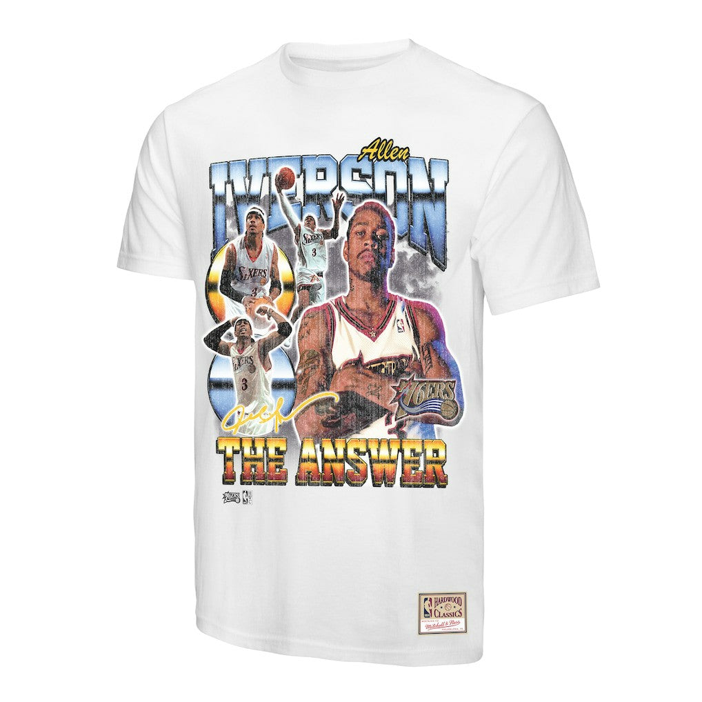 Mitchell & Ness - Allen Iverson Philadelphia 76ers Hardwood Classics Commemorative Player Collage T-Shirt - White