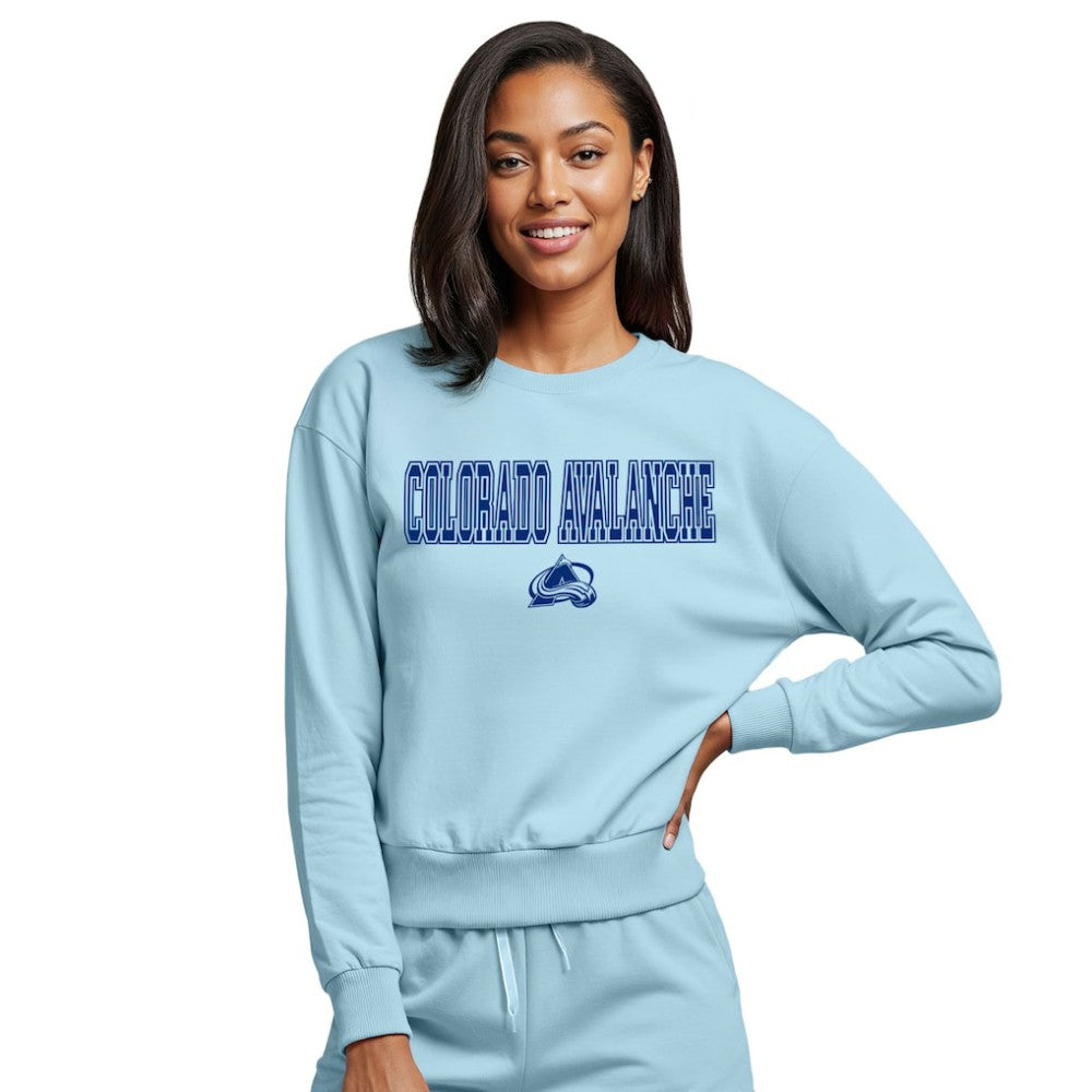 Colorado Avalanche - Concepts Sport Women's Tonal Pullover Sweatshirt Light Blue