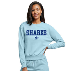 San Jose Sharks - Concepts Sport Women's Tonal Pullover Sweatshirt Light Blue