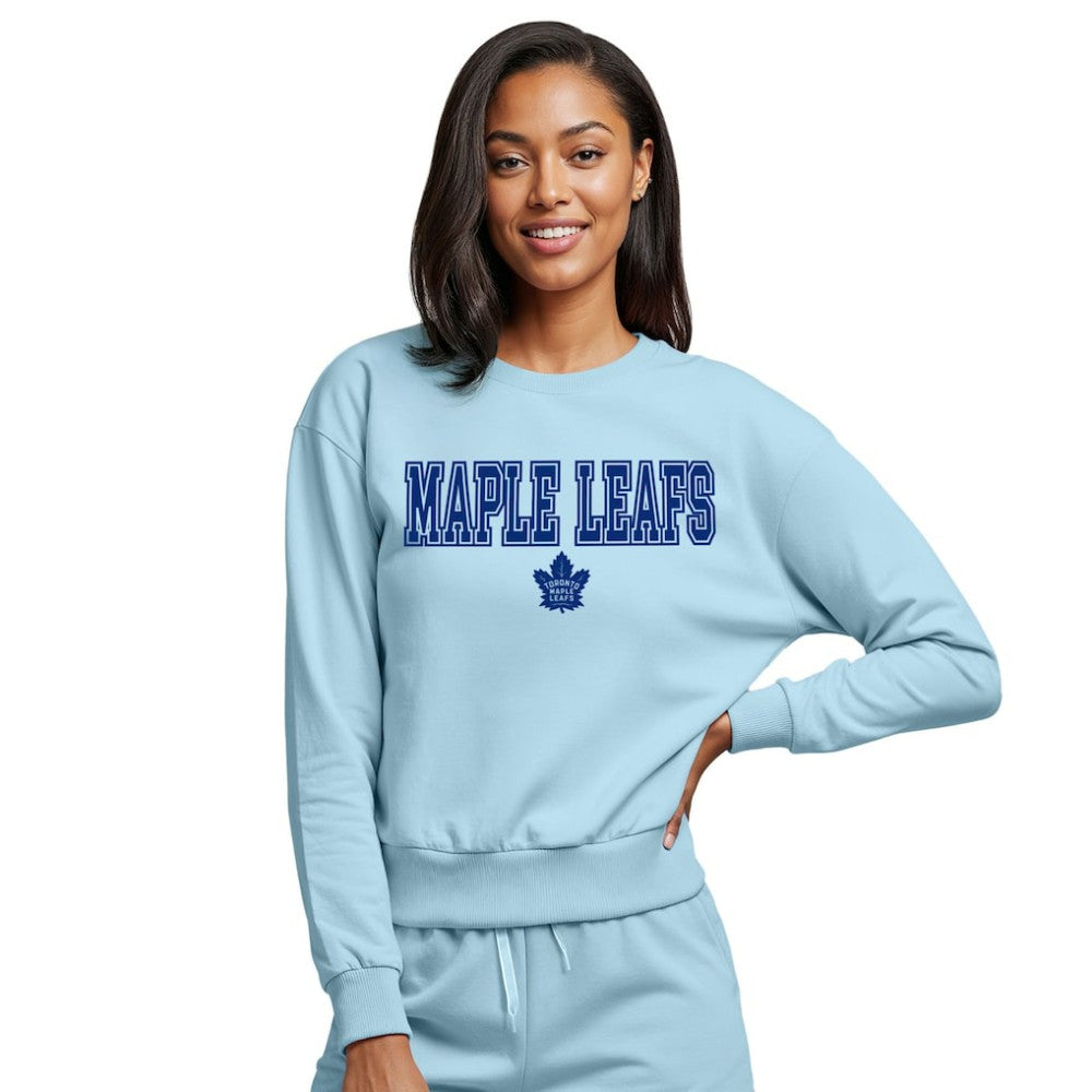 Toronto Maple Leafs - Concepts Sport Women's Tonal Pullover Tri-Blend Sweatshirt Light Blue