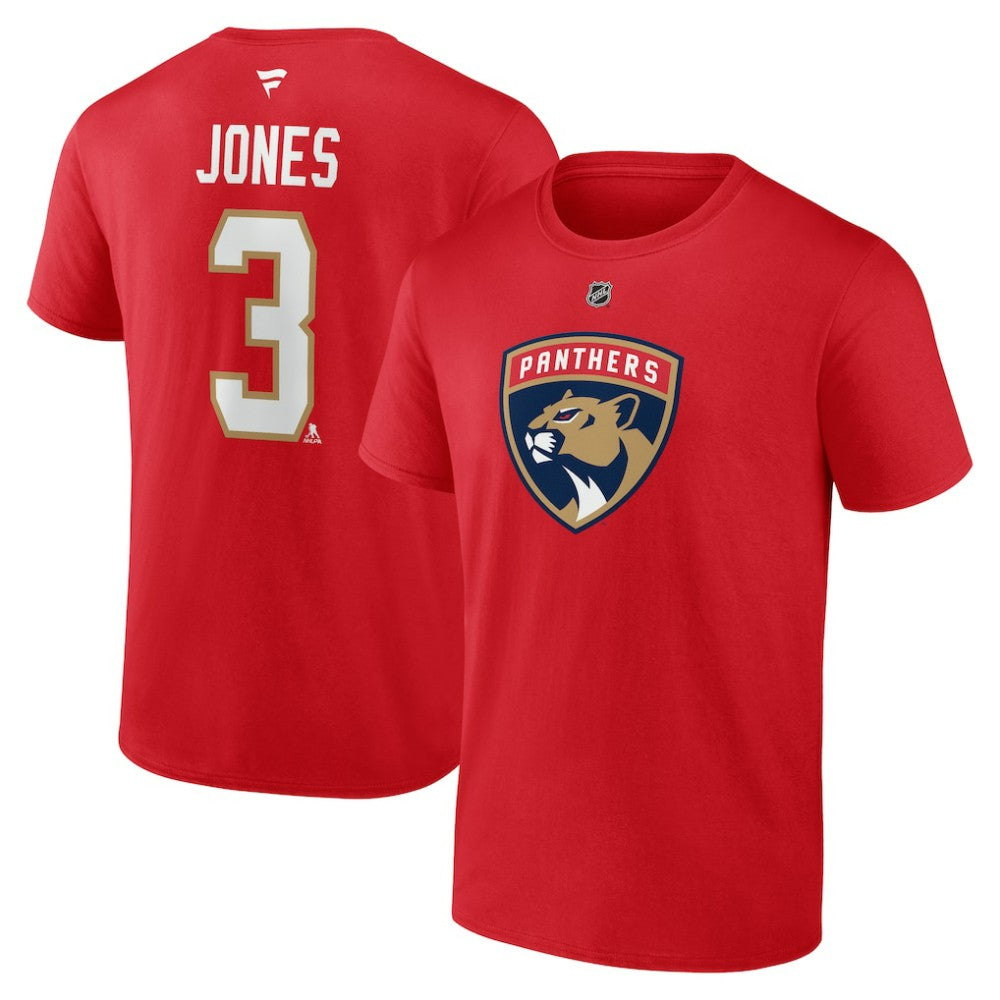 Seth Jones Florida Panthers - Fanatics Authentic Stack Name & Number T-Shirt Red
