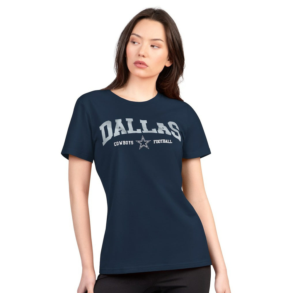 Dallas Cowboys G-III 4Her by Carl Banks Women's Super-Slim Lightweight Winning Crew T-Shirt Navy - NFL