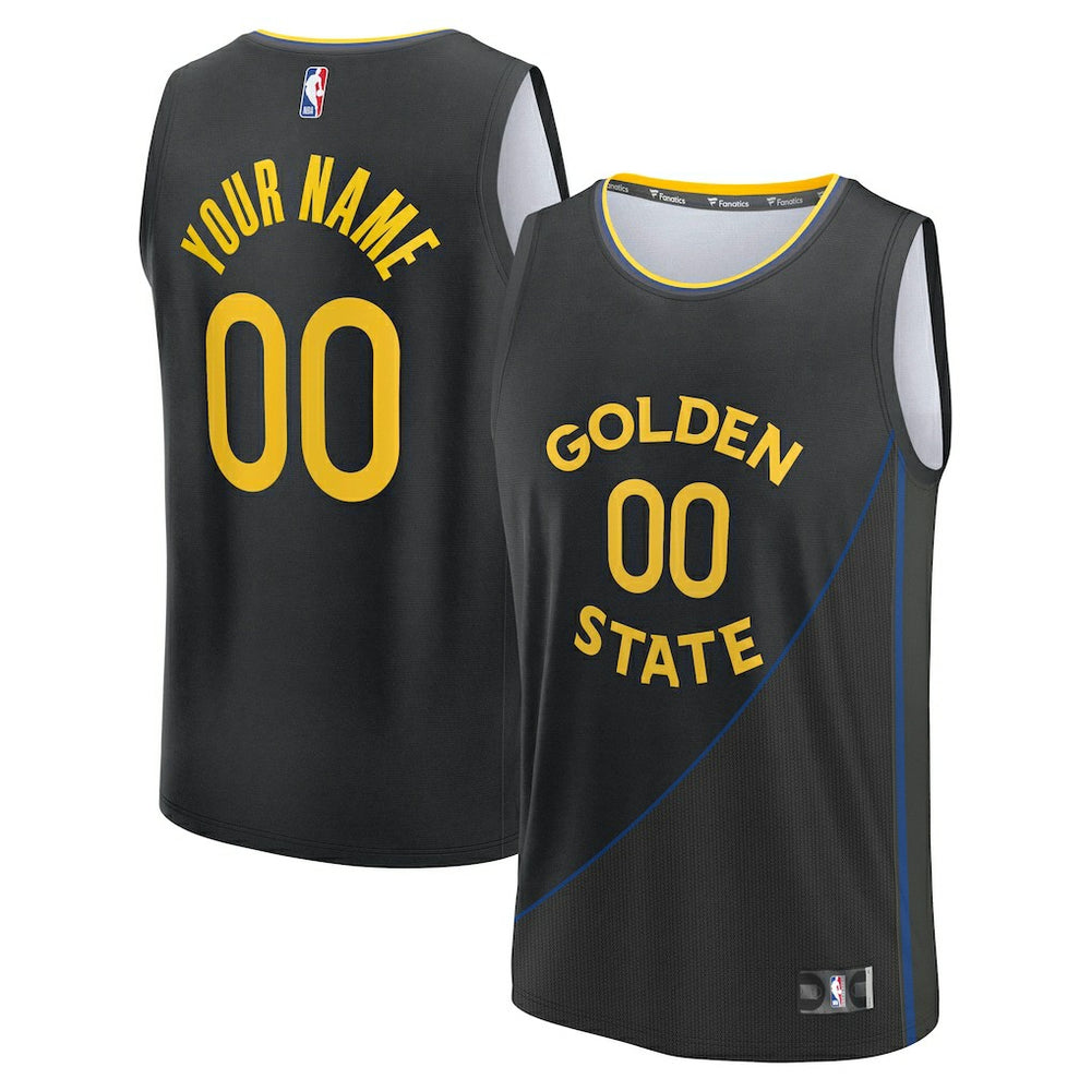 Fanatics - Golden State Warriors Fast Break Custom Jersey - Statement Editi- Black