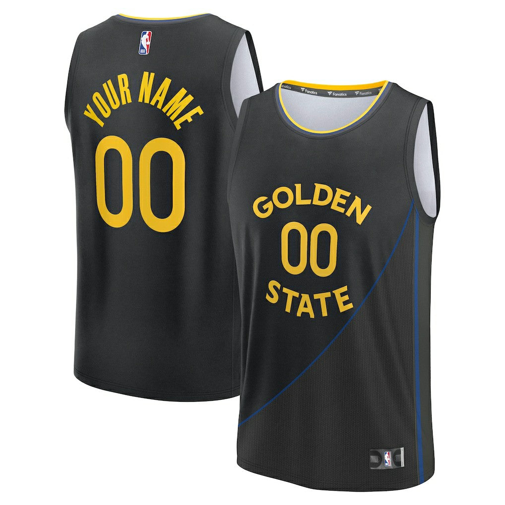 Fanatics - Golden State Warriors Fast Break Custom Jersey - Statement Editi- Black