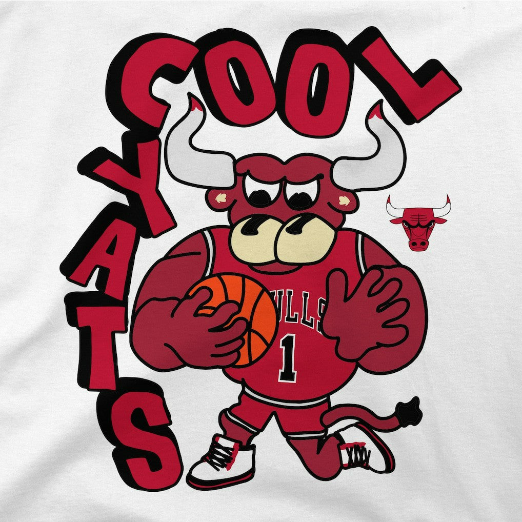 NBA - Chicago Bulls Stadium Essentials NBA x Staycool Mascot Oversized T-Shirt - White