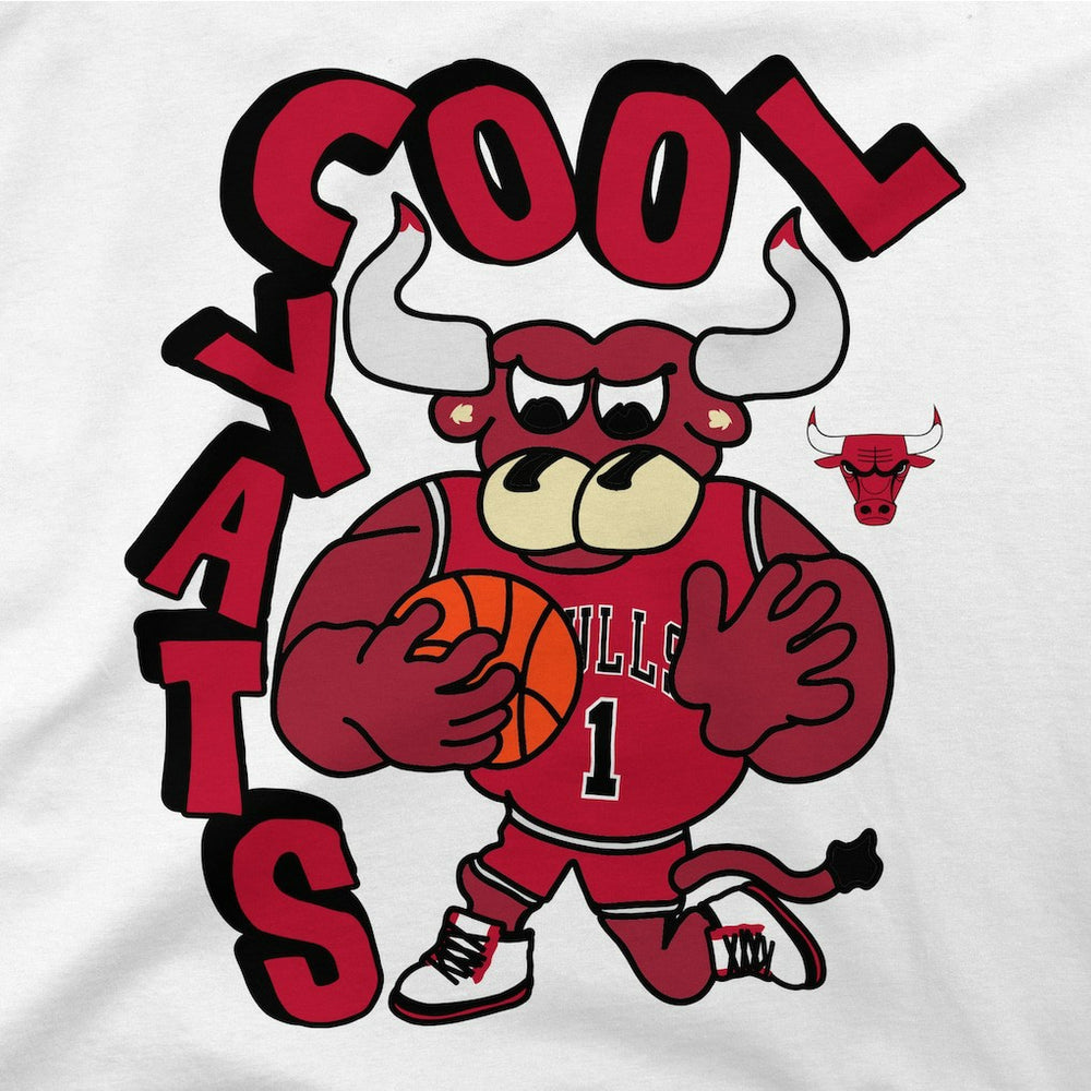NBA - Chicago Bulls Stadium Essentials NBA x Staycool Mascot Oversized T-Shirt - White