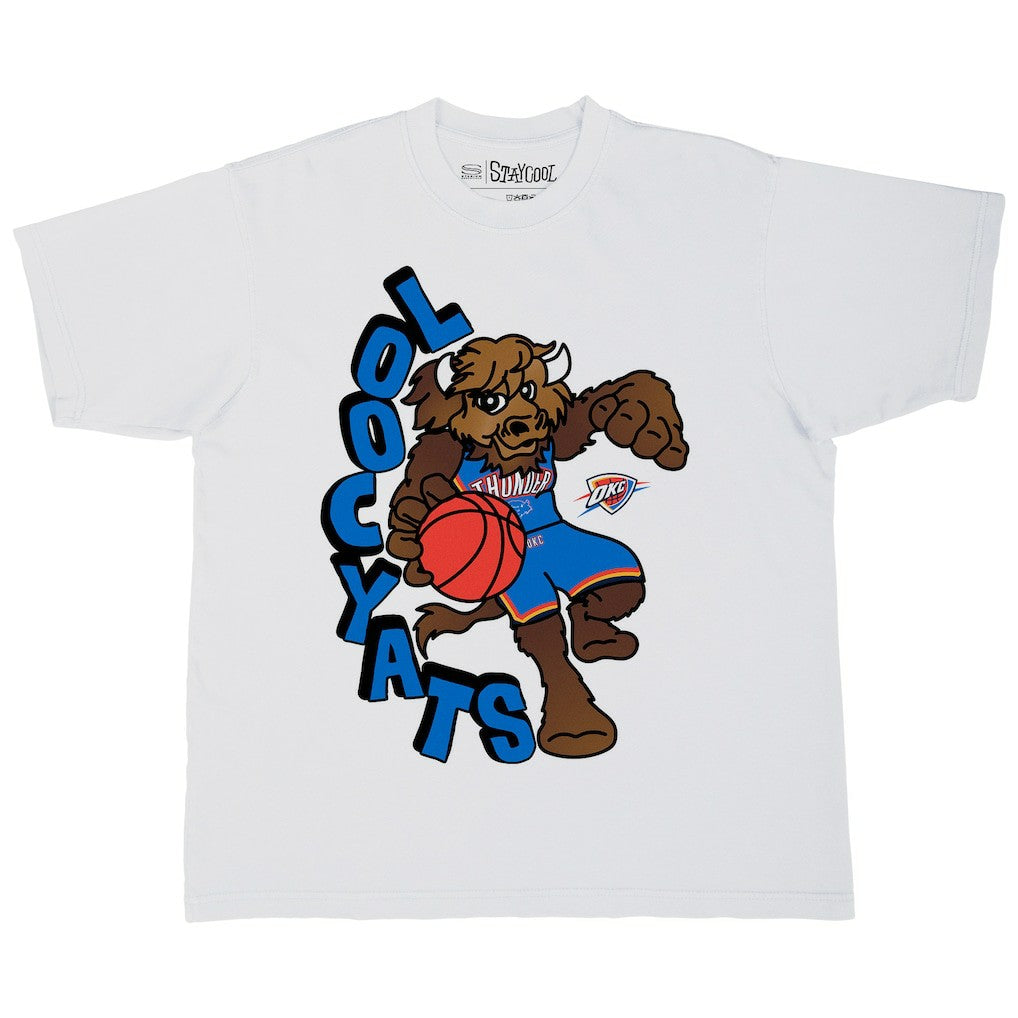 NBA - Oklahoma City Thunder Stadium Essentials NBA x Staycool Mascot Oversized T-Shirt - White