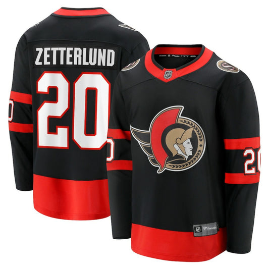 Fabian Zetterlund Ottawa Senators Fanatics Home Breakaway Jersey - Black | NHL Jerseys