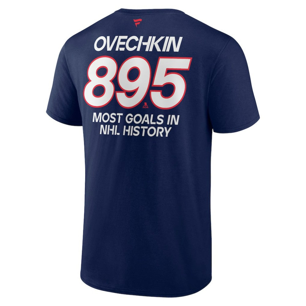Alexander Ovechkin Washington Capitals Fanatics Most Goals in NHL History T-Shirt Navy