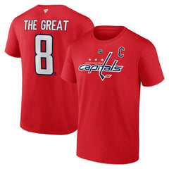 Alexander Ovechkin Washington Capitals Fanatics NHL All-Time Leading Goal Scorer The Great 8 Name & Number T-Shirt Red
