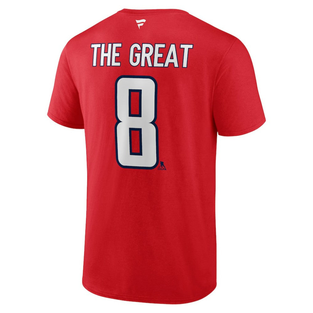 Alexander Ovechkin Washington Capitals Fanatics NHL All-Time Leading Goal Scorer The Great 8 Name & Number T-Shirt Red