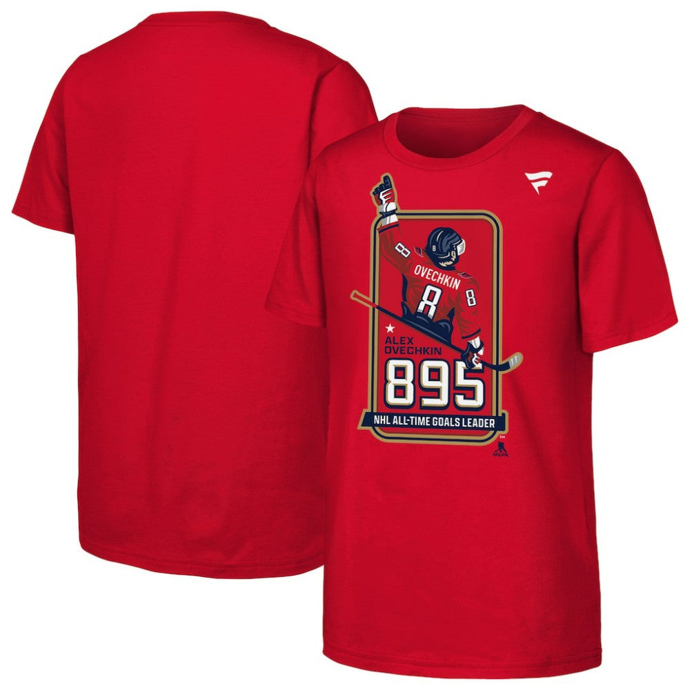 Alexander Ovechkin Washington Capitals Youth NHL All-Time Leading Goal Scorer Locker Room T-Shirt Red