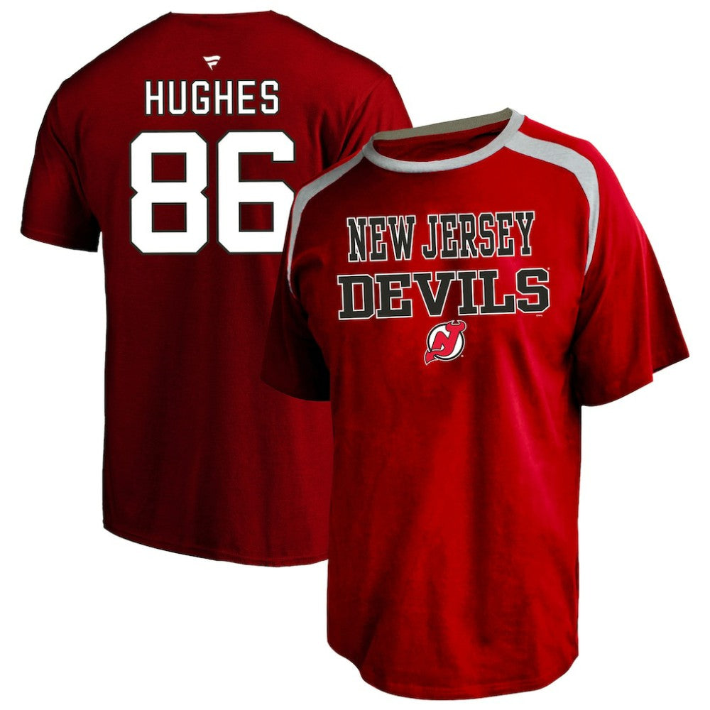 Jack Hughes New Jersey Devils - Fanatics Women's Plus Size Name & Number Scoop Neck T-Shirt Red